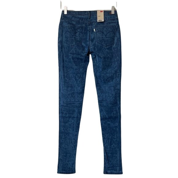 NWT Levi's Bleach Aztec Tribal Scroll Design Legging Jeans Jeggings Sz. 26 - Picture 3 of 3